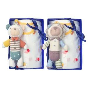 [갤러리아] (압소바출산,백일,돌,유아내의세트)프루내의+사자,곰딸랑이세트(A1A-10390SET)