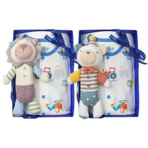 [갤러리아] (압소바출산,백일,돌,유아내의세트)뛰뛰내의+사자,곰딸랑이세트(A1A-10389SET)