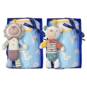 [갤러리아] (압소바출산,백일,돌,유아내의세트)도도내의블+사자,곰돌딸랑이세트(A1A-10386SET)