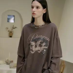 드레곤 레이어드 피그먼트 롱슬리브 브라운