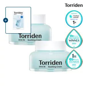 [SET] 토리든 다이브인 저분자 히알루론산 수딩 크림 100ml X 2개 (+다이브인 마스크 1매)