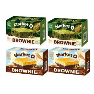 오리온 마켓오 브라우니 말차, 12입, 2개 + 크림치즈 브라우니 12입,2개