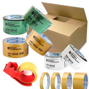 [오피스스쿨] 투명 박스테이프 50개입 1box  커터기 양면테잎 청테이프/자르미 커터기