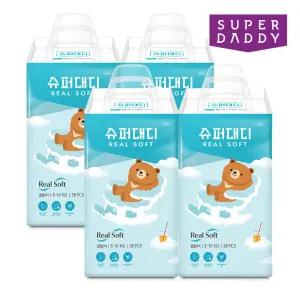 슈퍼대디 리얼소프트 밴드형 기저귀 중형 38P 4팩