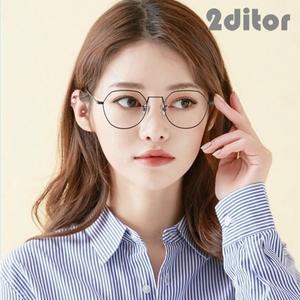 [투디터] 남 여 공용 패션 육각 라운드 베타 티타늄 안경테