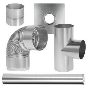 난로연통 65 90 110 125mm 일자 엘보 창문 화목 펠렛