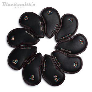 블랙스미스 고급형 골프 아이언 헤드커버(9개세트) 블랙레인보우