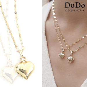 14k/18k 데일리 하트통통 금 목걸이_9mm 12mm 15mm