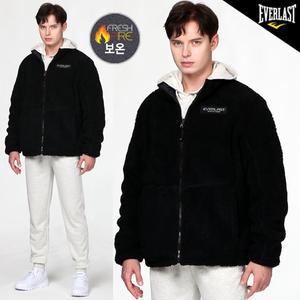 [에버라스트] 남녀공용 남성용 하이넥 뽀글이 플리스자켓 E-513UBK 빅사이즈