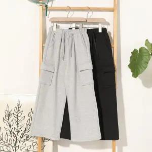 [모데쯔][공용] 주니어  10대 겨울 기모 카고 일자 통바지  등교 초등여아 남아 데일리