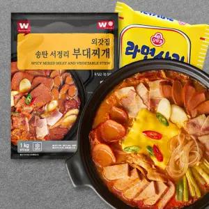외갓집 송탄 서정리 부대찌개 1kg x 2팩 (라면사리 2개)