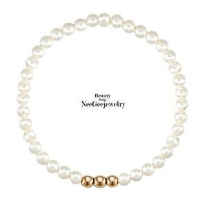 [기타][니지쥬얼리] 14K GOLD 트리플 골든볼 스와 진주 팔찌