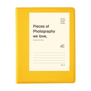 문구백서 비비드 5x7 포켓식 포토앨범 옐로우 백색, 40매