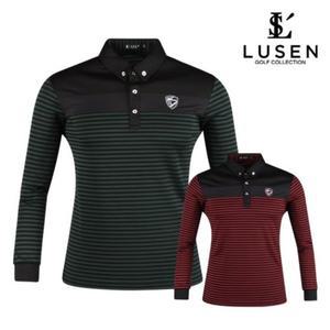 남성 봄 가을 골프웨어 배색 단가라 골프 긴팔 티셔츠