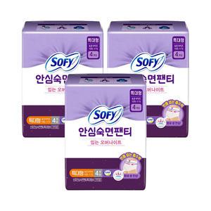 쏘피 안심숙면팬티 특대형 4매, 3개