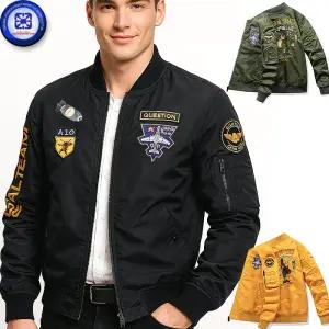 남녀 봄가을 A-10 SEALTEAM 프리미엄 자수패치 블루종 항공점퍼 발수 방풍 보온 바람막이 3칼라 로고 자수 점퍼