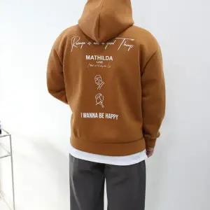 [엠클로]남자 오버핏 네오프렌 레옹 프린팅 후드 레이어드 맨투맨 티셔츠_P341379016