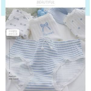 [로랑]순면소재95% 청량블루 고급면팬티 5개세트 프리사이즈w444