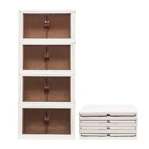 청소앤 이동식 4단 폴딩수납장 바퀴포함 대형 폴딩박스 수납정리함