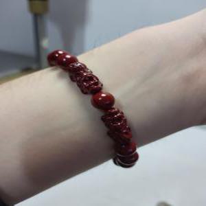 원석 경면주사 해치 팔찌 알지름8mm 단초마을 골동품/수집품/도자기