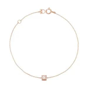 갤러리아 14K 팔찌 체인 금팔찌 스퀘어 큐빅 심플