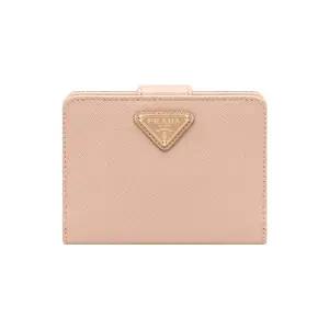 사피아노 트라이앵글 로고 반지갑/핑크/1ML018 QHH F0236