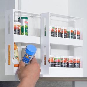 [XB732KKK]양념통 약통 수납 주방 정리 회전 2단 선반 DD