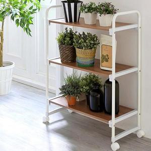 [RG6497P6]윈목무늬 이동식 선반 3단 거실 주방 진열장