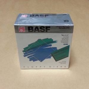 BASF(바스프)/3.5인치 플로피디스켓 1.44MB 2HD 블랙 10장/미개봉/매킨토시 MAC(맥)
