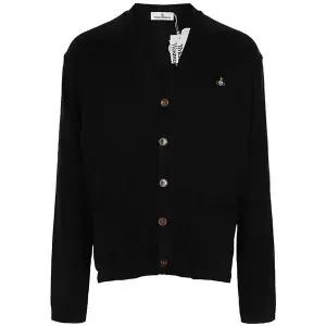 비비안웨스트우드 25FW 블랙 ORB 캐시미어 카디건 27010014 Y0021 N401