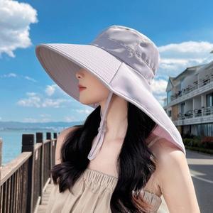 휴가 추천상품 해변 목덮는 챙 물놀이 수영장 여성 자외선차단 모자 방수 햇빛 플랩캡 여름 벙거지 와이드