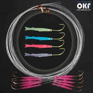 OK피싱 멸치튜브 지선 목줄채비 3/0  FT-152 텐빈 심해갈치 쌍미늘갈치바늘 삶은줄목줄채비