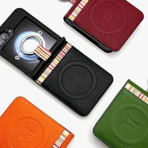 카드수납 링 맥세이프 가죽케이스 Z플립5(F731)