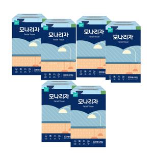 모나리자 미용티슈 300매 6입 2개 총36개 각티슈 /집들이선물/화장지세트/탕비실휴지/먼지없는대용량