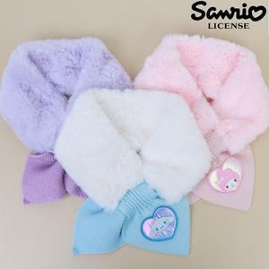 산리오 포근리본니트퍼 머플러 퍼목도리 넥워머 여아방한용품