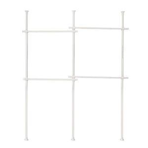 [제이큐]기둥식 행거 천장 옷걸이 옷장 고정식 YTF-1037 4단 화이트