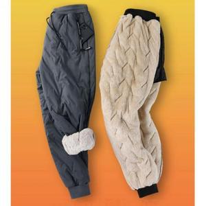 1개 빅사이즈 남성 털 안감 작업 바지 겨울 방한 작업복 두꺼운 낚시 남자 기모