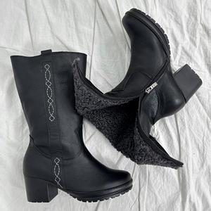 지쎄수제화 고트가죽 시카고 청키힐 퍼 부츠 [2color]