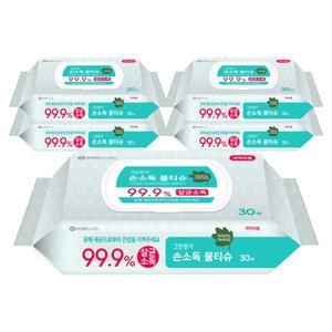 그린핑거 손소독 물티슈 캡 30매 5개