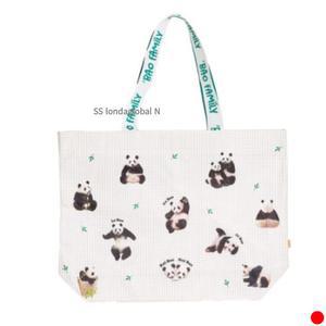 에버랜드 판다 바오 리유저블백 미디움 화이트 쇼핑백