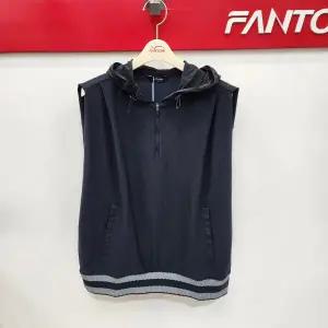 골프 여성 우븐배색 밑단 시보리 후드 베스트 티셔츠_BP