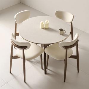 [더끌림]세릴 포세린세라믹 원목 4인 원형 식탁세트 1000 모린의자4 IKCR2B