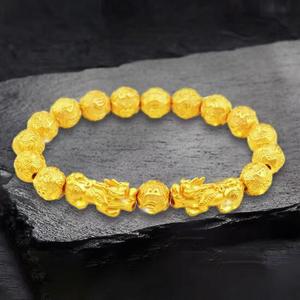 24k 압축 도금 비휴 염주 팔찌 사업운 금전운 액막이 육자진언 남자 여자 재물 소원