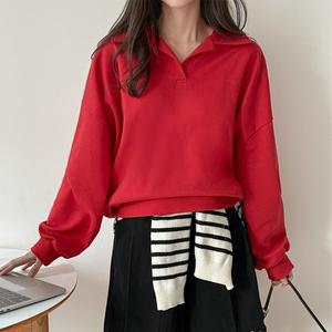 [공구우먼] [제작] 테딜 리얼 루즈핏 반오픈 카라 맨투맨 80533 빅사이즈여성의류