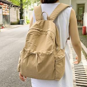 [기타]발레코어 리본백팩 셔링 연분홍 바스락 여성배낭