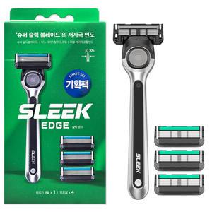 도루코 슬릭엣지 면도기 기획팩 면도핸들 1개 + 면도날 4개