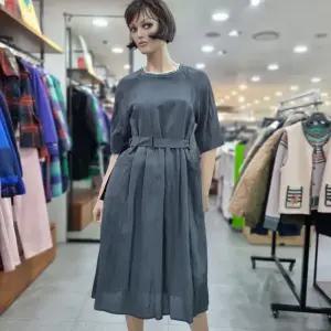 베네통/애플아울렛/목선 니트 배색 벨티드 원피스/BAOP03411