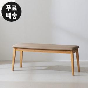 [벤티스가구]하디 고무나무 원목 2인용 벤치 의자 식탁 현관 작은 체어 까페(1100/브라운)