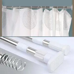 일자 원형 커튼봉 70~120cm 샤워커튼봉 피팅룸커튼봉 (WFHOQKI)