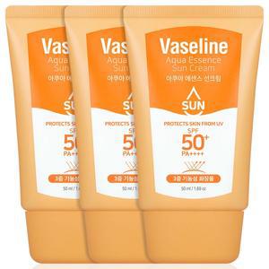 [C2Y][겉보속촉/3중기능성] 바세린 아쿠아 에센스 선크림 50ml 3개 SPF50+ PA++++